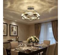 Globo Deckenleuchte Deckenlampe Cucina Design LED Fumo Kristalli Argento 37 cm