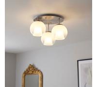 Globo Deckenleuchte Deckenlampe LED 3 flammig Chrom Glaskugeln 41 cm