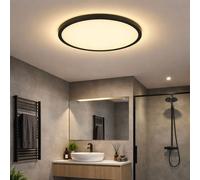 Globo Deckenleuchte Deckenlampe LED Dimmer 3 livelli IP44 Nero 29,4 cm 2,5 cm