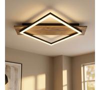 Globo Deckenleuchte Deckenlampe Legno Wohnzimmerleuchte Nera E S LED L 52 cm