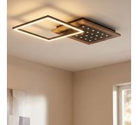 Globo Deckenleuchte Design Deckenlampe Legno Marrone LED 3 Stufen Opal