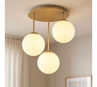 Globo Deckenleuchte LED 3 Luci Beige Vetro Champagne H 40 cm