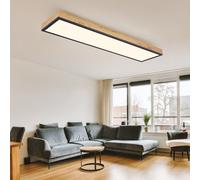 Globo Deckenleuchte LED Aufbaupanel Holzoptik Opal Graphit Weiß 80cm [EEK: Nicht bewertet]