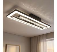 Globo Deckenleuchte LED Verstellbar Kristalle Nero 40 cm Wohnz. Deckenlampe