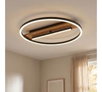 Globo Deckenleuchte Rund Holzoptik LED 40,5 cm Braun Beweglich