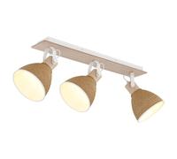 Globo Deckenstrahler 3 Luci Deckenleuchte Spot Regolabile Bianco Legno 63 cm [EEK: Non valutato]