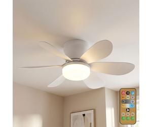 Globo Deckenventilator Deckenlampe Con Luce LED 6 Pale Bianco D 51 cm