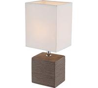 Globo Decorativo tavolo con paralume in ceramica marrone tessuto Weio GERI 21677