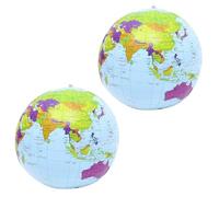 Globo del Mondo in PVC Gonfiabile, Mappa del Mondo Palline, 2 Pezzi Palla Pallone da Mare Spiaggia con Mappamondo