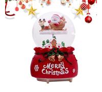 Globo di neve di Natale, carillon di Natale, Globo con neve del in movimento 'albero di di Babbo, di alimentato a batteria, illuminato a LED, scatola musicale natalizia, decor
