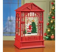 Globo Di Neve Natalizio Con Babbo Natale Illuminato E Lista Cattiva In Glitter