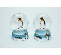 Globo Di Vetro Miniatura Con Pinguino Re Glitterato 2Fach