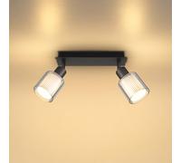 Globo Faretto da soffitto Villegas, nero/grigio, vetro, lunghezza 28 cm, E14 Globo