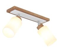 GLOBO Faretto in legno marrone opaco metallo cromato opaco vetro opalino orientabile lunghezza 600 x 103 x altezza 220 mm escluse 2 x E27 60 W 230 V