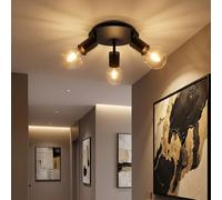 Globo Faro LED Deckenstrahler Schwarz Deckenlampe 3 Luci Regolabile 28 cm