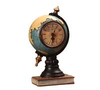 Globo Figurina Orologio da Tavolo Scultura in Resina per Caminetto Soggiorno