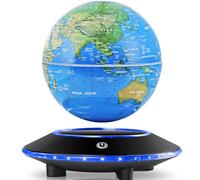 Globo fluttuante con luce LED bianca, globo fluttuante magnetico, display girevole a 360 gradi, lampada d'atmosfera, luci notturne per la decorazione della scrivania in ufficio, compleanno