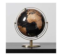 Globo geografico da scrivania con oceani neri e supporto in metallo dorato per bambini e adulti (colore: A 27 cm/10,6 Zo