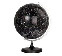 Globo, Grande globo trasparente della costellazione nero con testo chiaro e globo luminoso(A)