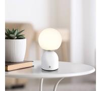 Globo Julsy Lampada LED da tavolo ricaricabile, bianco, altezza 21 cm, metallo, Globo