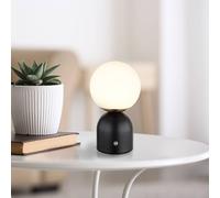 Globo Julsy Lampada LED da tavolo ricaricabile, nero, altezza 21 cm, metallo, CCT Globo