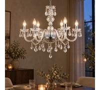 Globo Kronleuchter Pendellampe Cristalli Trasparente Cromo 6 Luci E14 67 cm [EEK: Non valutato]