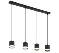 Globo Lampada a sospensione a LED, 80 x 120 cm, 4 luci, colore nero, bianco, plastica, metallo