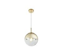 Globo Lampada a sospensione a soffitto di design a sfera illuminazione soggiorno lampada a pendolo in vetro oro chiaro 15855