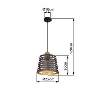 Globo Lampada a sospensione Ablona, Ø 25 cm, nero/dorato, metallo Globo