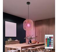 Globo Lampada a Sospensione Boho in Bambù LED Dimmable RGB con Telecomando