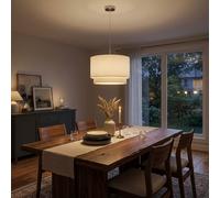 Globo Lampada A Sospensione LED 1 Luce Beige Regolabile Altezza D 40 cm [EEK: F]