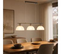 Globo Lampadario a Soffitto LED 3 Luci Regolabile H 120 cm Vetro