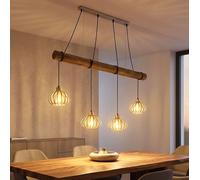 Globo Lampada a Sospensione LED 4 Luci Marrone H 150 cm
