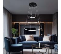 Globo Lampada A Sospensione LED Anello Nero Dimmabile 51 Cm 120 Cm [EEK: Non valutato]