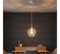 Globo Lampadario LED Regolabile in Altezza Bianco per Soggiorno 120 cm