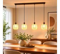 Globo Lampada a Sospensione LED Nero Opaco Mosaico Vetro 120 cm 4 Luci [EEK: E]