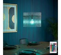 Globo Lampada a Sospensione LED RGB Dimmabile Argento Con Telecomando 150 cm