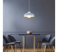 Luce a Sospensione Lampada Sala Pranzo da Cucina Vetro Opale E27 Blu Opaco [EEK: Non valutato]