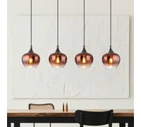 Globo Lampada a sospensione Maxy, rame/nero, vetro, lunghezza 100 cm, E27 Globo