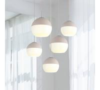 Globo Lampada a sospensione Ragusa, Ø 75 cm, sabbia/cromo, metallo, a 5 luci. Globo