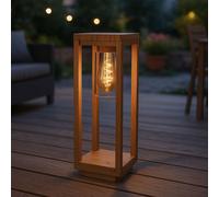 Globo Lampada Da Esterno A Piantana In Alluminio Legno Look E27 1 Luce, 50 cm [EEK: Non valutato]