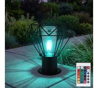 Globo Lampada Da Esterno Piantana A Stele RGB LED Dimmer Con Telecomando Nero