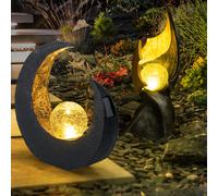 Globo Lampada Da Giardino Solare LED Mondsichel Fiamma Effetto Fuoco 2x