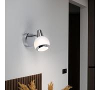 Globo Lampada Da Parete Wandleuchte In Metallo E Vetro Regolabile LED H 11,5 cm
