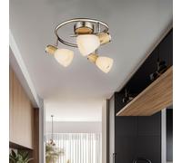 Globo Lampada Da Soffitto 3 Luci Spot Orientabili Legno Metallo 230V [EEK: Nicht bewertet]