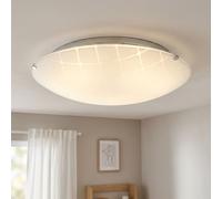 Plafoniera plafoniera soggiorno luce sala da pranzo lampada soggiorno cromo vetro opale, LED 12W 900Lm bianco neutro, DxH 30x10cm