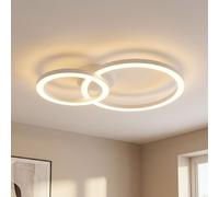 Globo Lampada Da Soffitto LED 2 Luci Moderna Metallo Bianco Opaco Design Ringe