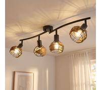 Globo Lampada Da Soffitto LED 4 Luci Plafoniera Regolabile Nera 70 cm