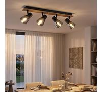 Globo Lampada Da Soffitto LED 4 Luci Verstellabile Vetro Fumo L 50 Cm