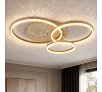 Globo Lampada Da Soffitto LED Effetto 3D 3 Anelli Beige L 78 cm
